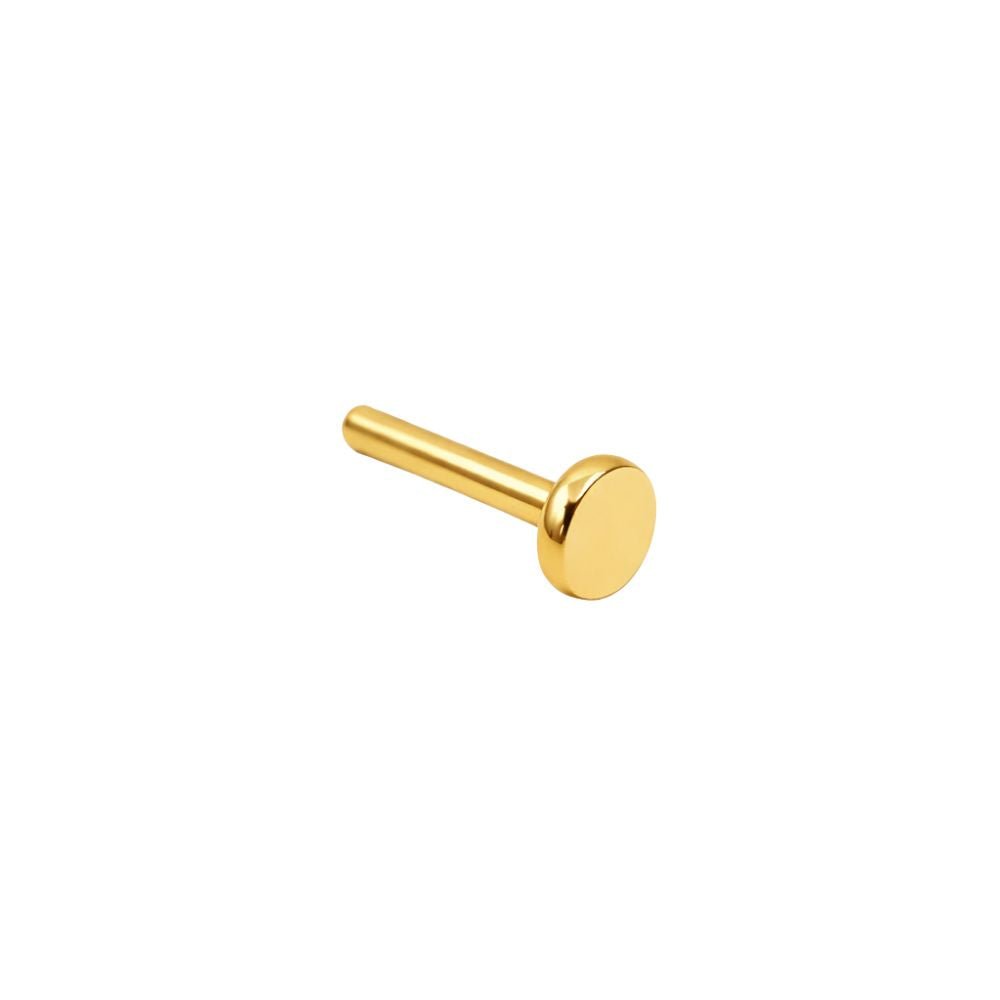 Pair 20G 1/4" 2mm 3mm CZ Threadless Snap Push-in Steel Labret Flat Back Studs