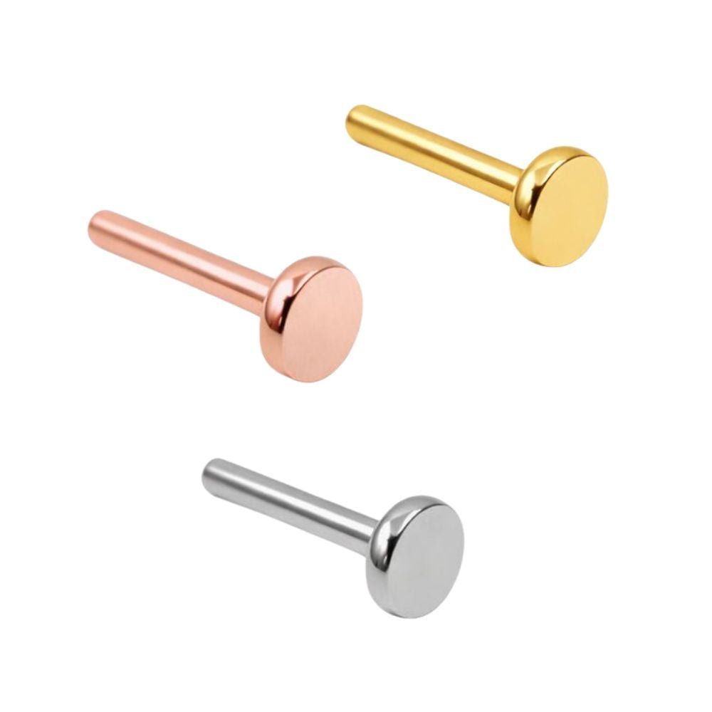 Gold Threadless Barbells 16 Gauge Threadless Flat Back Barbell - 3mm Labret The Curated Lobebestsellerbestsellerscartilage