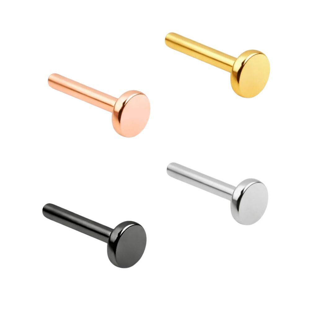 Gold Threadless Barbells 16 Gauge Threadless Flat Back Barbell - 4mm Labret The Curated Lobebestsellerbestsellerscartilage