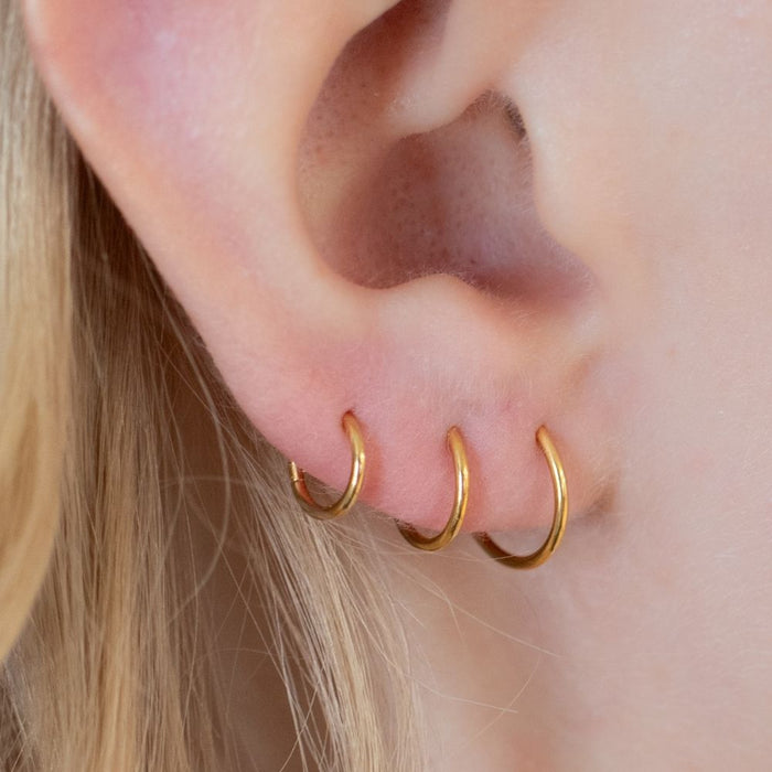 Yellow Gold Hoops 18 Gauge Plain Clicker Hoop The Curated Lobecartilagecartilage jewelryclicker hoop