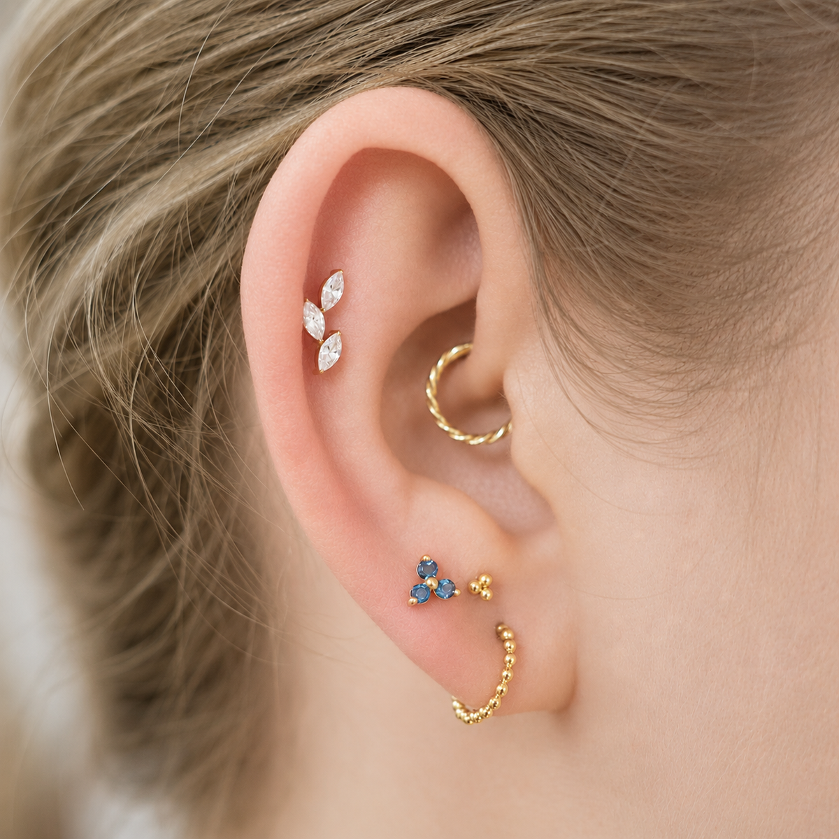 Crystal Leaf Earring Top