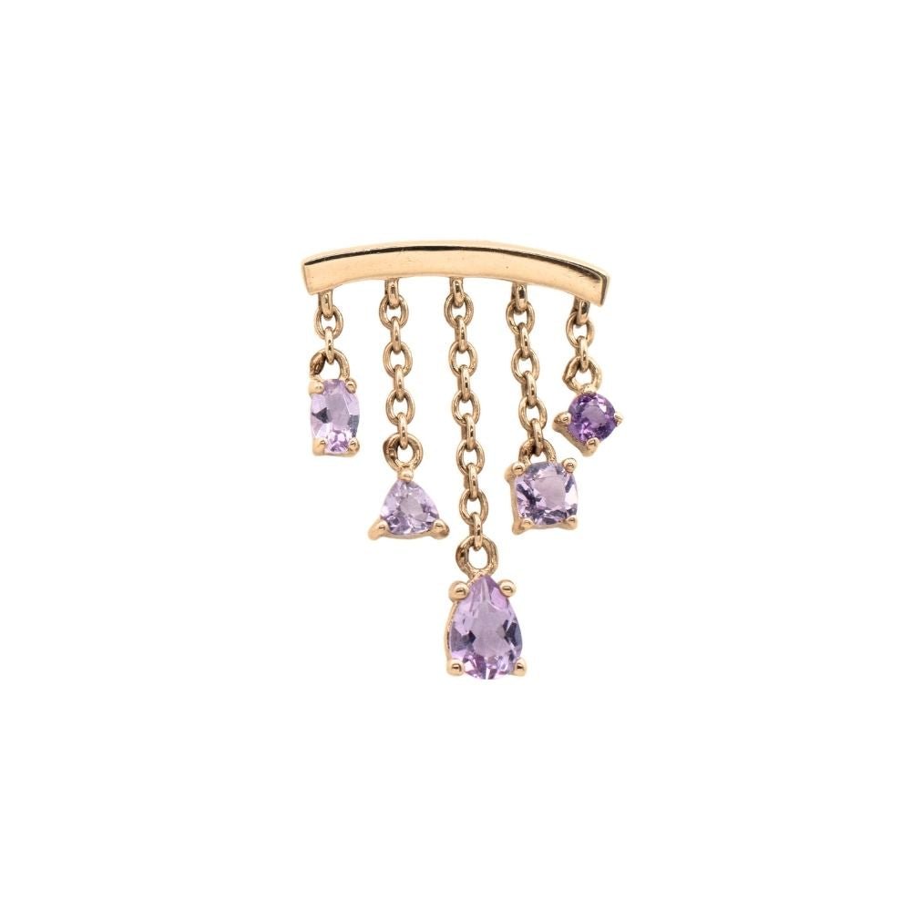 Yellow Gold Studs Amethyst Multi - Cut Chandelier Earring The Curated Lobe14k gold14k gold topamethyst