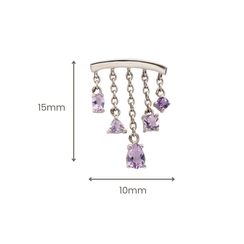 Yellow Gold Studs Amethyst Multi - Cut Chandelier Earring The Curated Lobe14k gold14k gold topamethyst