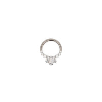 Silver Hoops Baguette Crystal Daith Clicker Hoop The Curated Lobedaithdaith clickerhoops