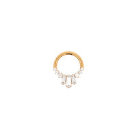 Yellow Gold Hoops Baguette Crystal Daith Clicker Hoop The Curated Lobedaithdaith clickerhoops