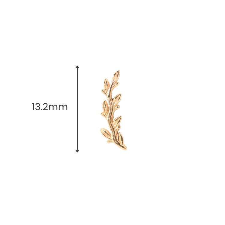 Yellow Gold Studs Branch Earring The Curated Lobe14k gold14k gold topbranch