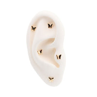 Yellow Gold Studs Butterfly Earring The Curated Lobe14k gold14k gold topbutterfly