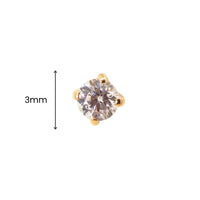 Yellow Gold Studs Claw - set Crystal Earring The Curated Lobe14k gold14k gold topcartilage