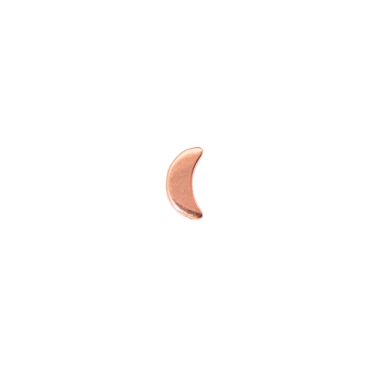 Rose Gold Threadless Tops Crescent Moon Earring Top The Curated Lobeconchcrescent moonfaux rook