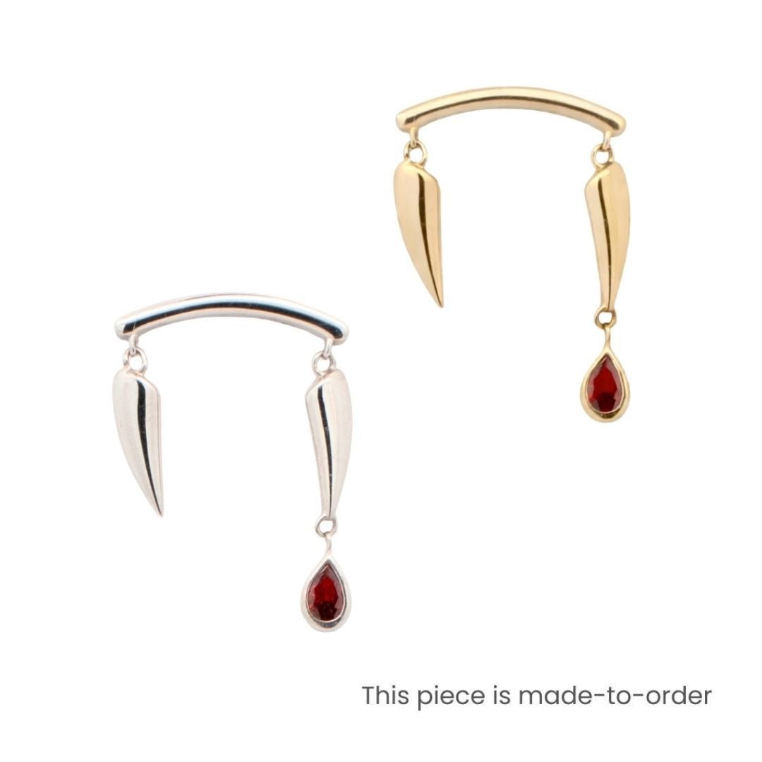 Yellow Gold Studs Crimson Fang Earring The Curated Lobe14k gold14k gold topcartilage