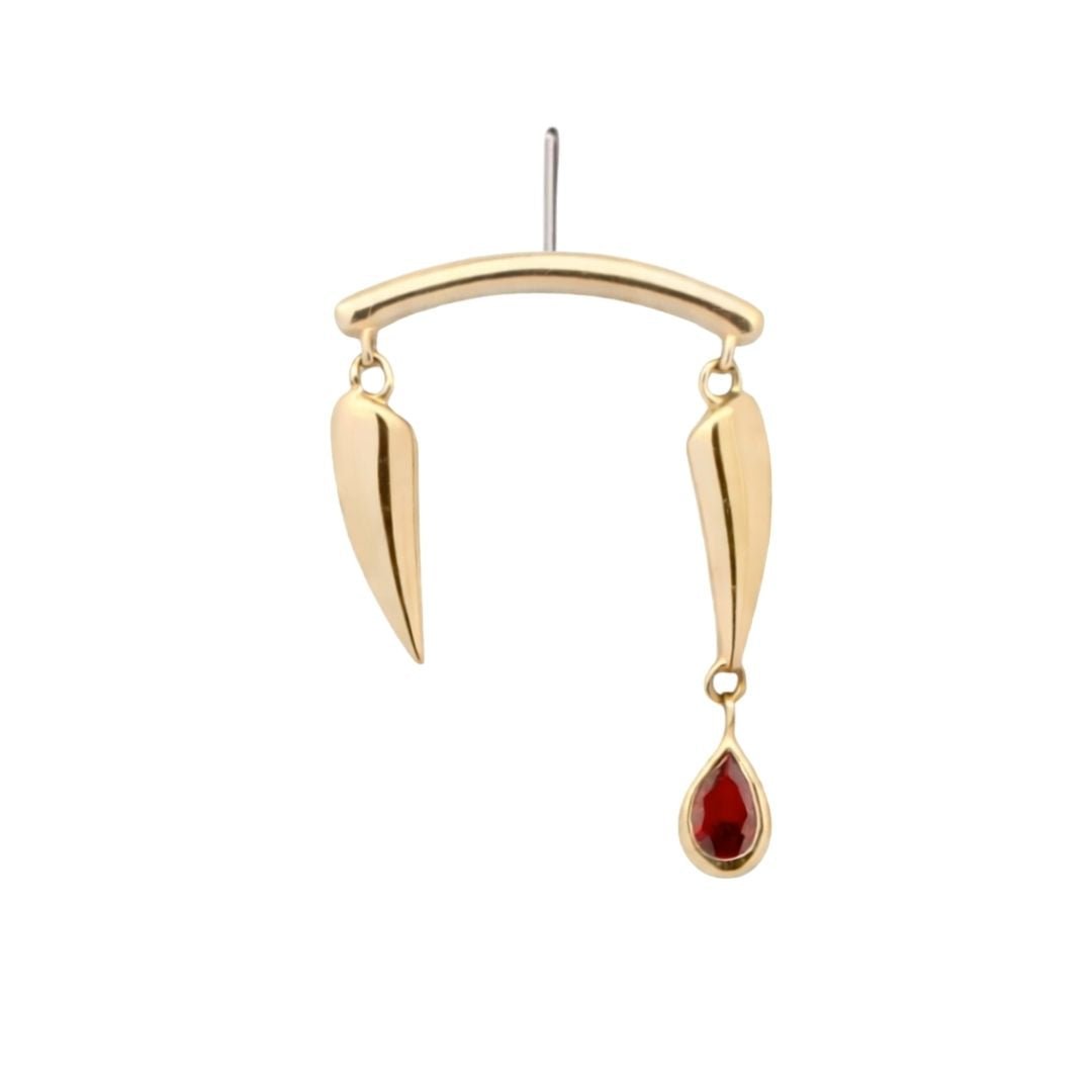 Yellow Gold Studs Crimson Fang Earring The Curated Lobe14k gold14k gold topcartilage