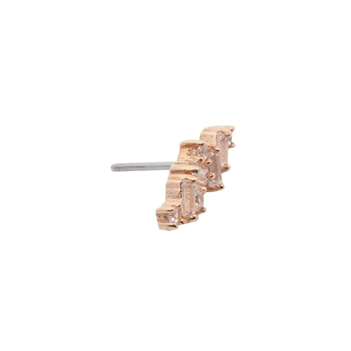 Yellow Gold Studs Crystal Baguette Cluster Earring The Curated Lobe14k gold14k gold topbaguette