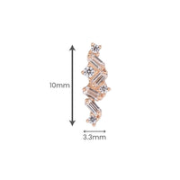 Yellow Gold Studs Crystal Baguette Cluster Earring The Curated Lobe14k gold14k gold topbaguette