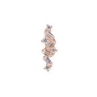 Yellow Gold Studs Crystal Baguette Cluster Earring The Curated Lobe14k gold14k gold topbaguette