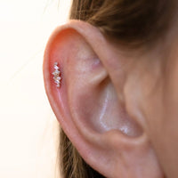 Yellow Gold Studs Crystal Baguette Cluster Earring The Curated Lobe14k gold14k gold topbaguette