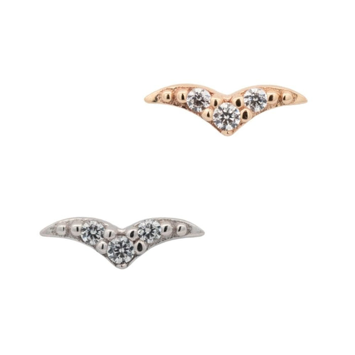 Yellow Gold Studs Crystal Bird Earring The Curated Lobe14k gold14k gold topbird