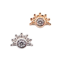 Yellow Gold Studs Crystal Burst Earring The Curated Lobe14k gold14k gold topburst