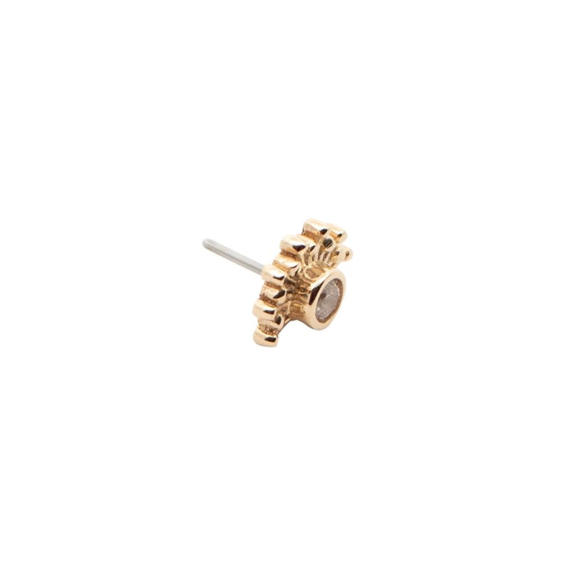 Yellow Gold Studs Crystal Burst Earring The Curated Lobe14k gold14k gold topburst