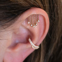 Yellow Gold Studs Crystal Chandelier Floating Helix Earring The Curated Lobe14k gold14k gold topbestseller