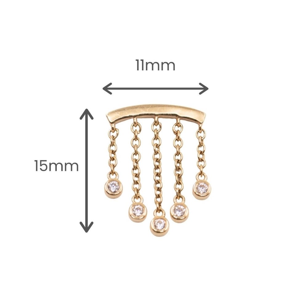 Yellow Gold Studs Crystal Chandelier Floating Helix Earring The Curated Lobe14k gold14k gold topbestseller