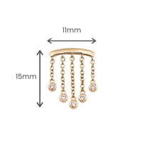 Yellow Gold Studs Crystal Chandelier Floating Helix Earring The Curated Lobe14k gold14k gold topbestseller