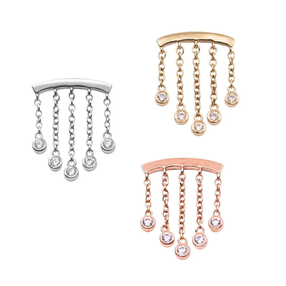 Yellow Gold Studs Crystal Chandelier Floating Helix Earring The Curated Lobe14k gold14k gold topbestseller