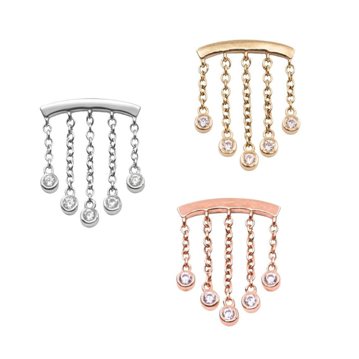 Yellow Gold Studs Crystal Chandelier Floating Helix Earring The Curated Lobe14k gold14k gold topbestseller