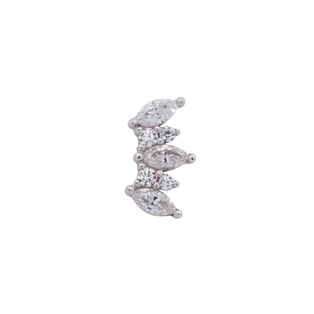 White Gold Studs Crystal Cluster Fan Earring The Curated Lobe14k gold14k gold topcartilage