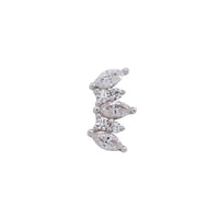 White Gold Studs Crystal Cluster Fan Earring The Curated Lobe14k gold14k gold topcartilage
