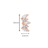 Yellow Gold Studs Crystal Cluster Fan Earring The Curated Lobe14k gold14k gold topcartilage