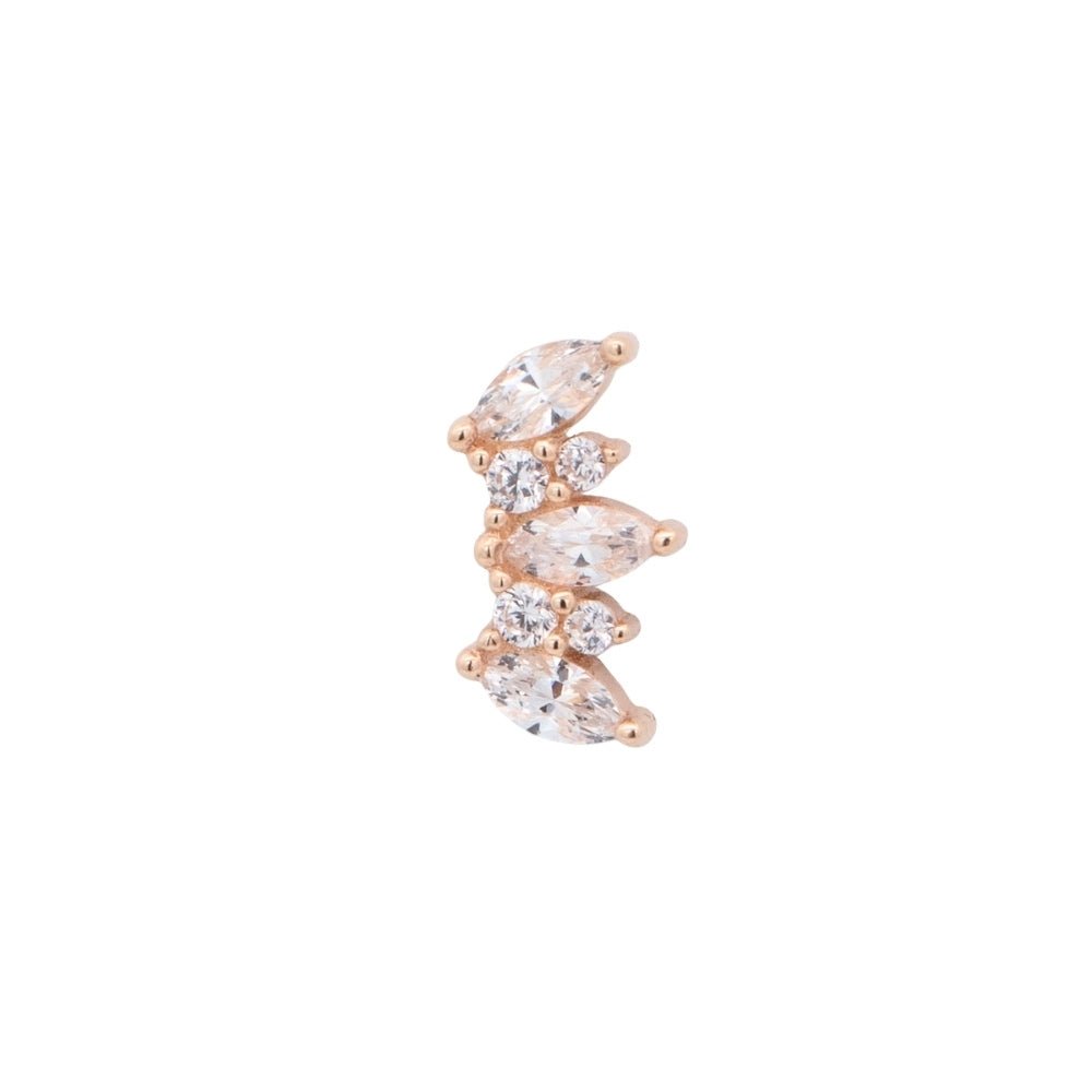 Yellow Gold Studs Crystal Cluster Fan Earring The Curated Lobe14k gold14k gold topcartilage