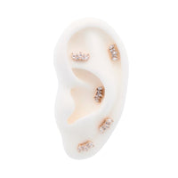 Yellow Gold Studs Crystal Cluster Fan Earring The Curated Lobe14k gold14k gold topcartilage