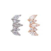 Yellow Gold Studs Crystal Cluster Fan Earring The Curated Lobe14k gold14k gold topcartilage