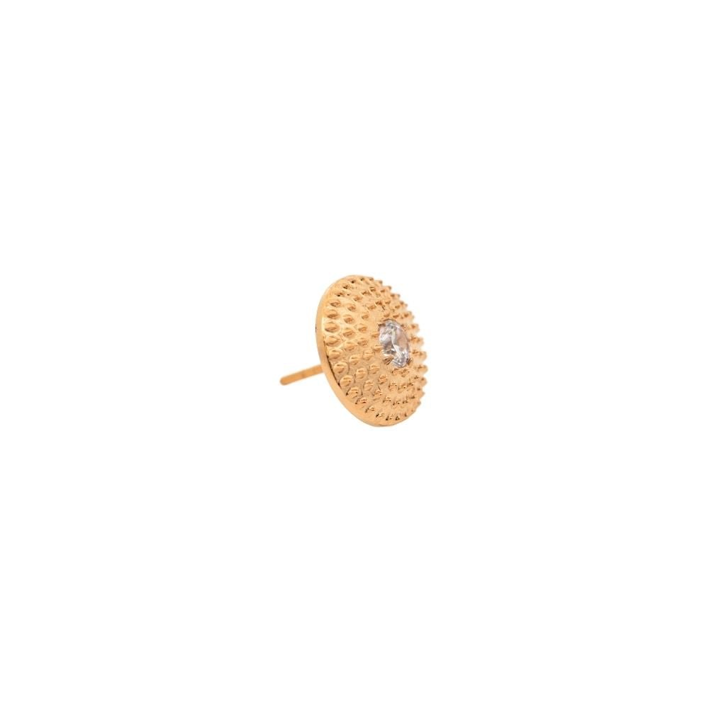 Yellow Gold Threadless Tops Crystal Shield Earring Top The Curated Lobecartilageconchdisc