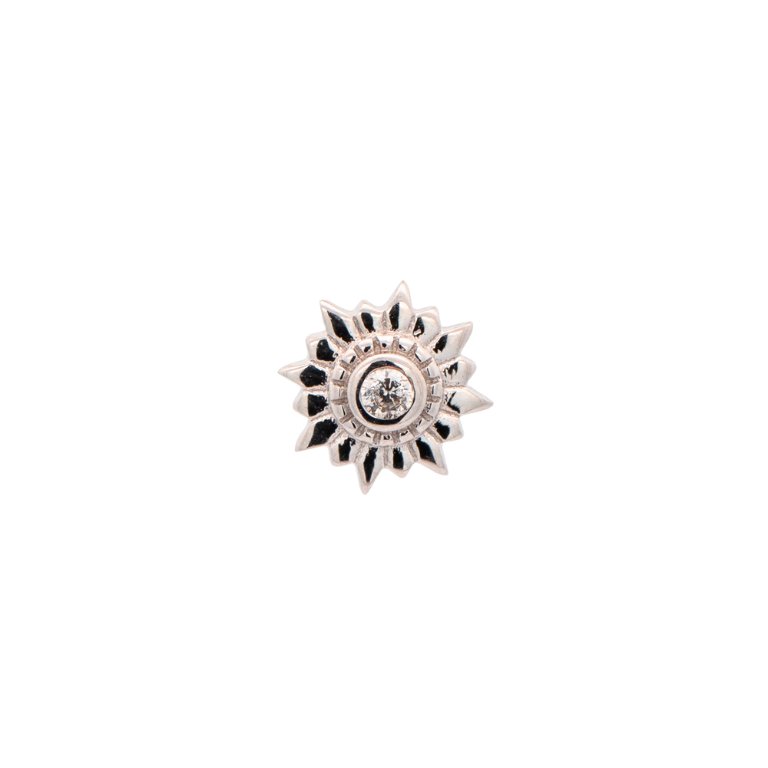 White Gold Studs Crystal Sunflower Earring The Curated Lobe14k gold14k gold topcartilage