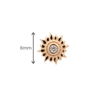 Yellow Gold Studs Crystal Sunflower Earring The Curated Lobe14k gold14k gold topcartilage