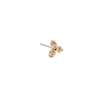 Yellow Gold Threadless Tops Crystal Trillium Earring The Curated Lobe14k gold14k gold topcartilage