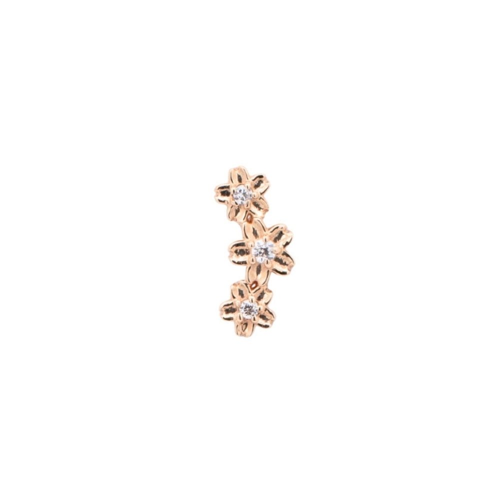 Yellow Gold Studs Curved Flower Earring The Curated Lobe14k gold14k gold topcartilage