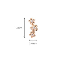 Yellow Gold Studs Curved Flower Earring The Curated Lobe14k gold14k gold topcartilage