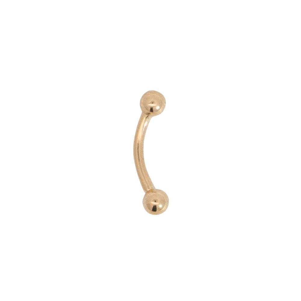 Yellow Gold Bars & Barbells Curved Internally Threaded Barbell The Curated Lobe14k goldcartilagecurved