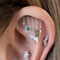 Yellow Gold Studs Emerald Amphithere Earring The Curated Lobe14k gold14k gold topcartilage