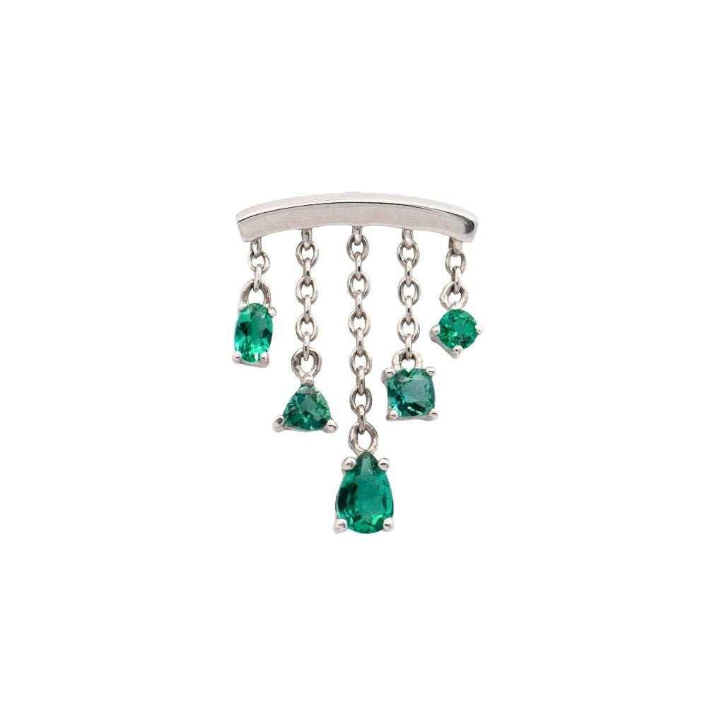 White Gold Studs Emerald Multi - Cut Chandelier Earring The Curated Lobe14k gold14k gold topcartilage