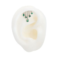 Yellow Gold Studs Emerald Multi - Cut Chandelier Earring The Curated Lobe14k gold14k gold topcartilage