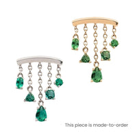 Yellow Gold Studs Emerald Multi - Cut Chandelier Earring The Curated Lobe14k gold14k gold topcartilage