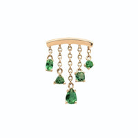 Yellow Gold Studs Emerald Multi - Cut Chandelier Earring The Curated Lobe14k gold14k gold topcartilage