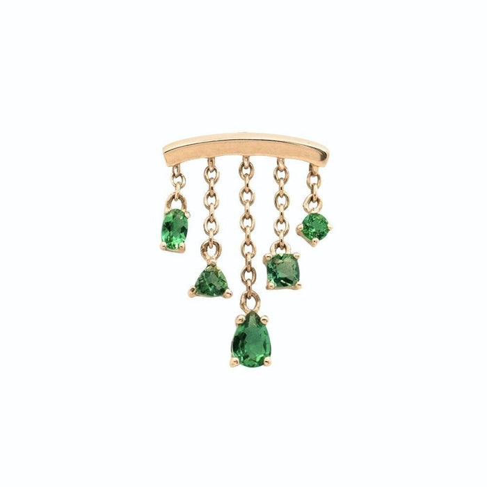 Yellow Gold Studs Emerald Multi - Cut Chandelier Earring The Curated Lobe14k gold14k gold topcartilage