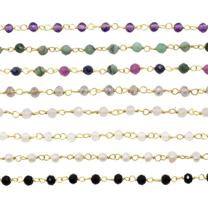 Yellow Gold Chains Connectors & Ear Jackets Faceted Gemstone Chain Connector The Curated Lobe14k goldcartilagechain connector