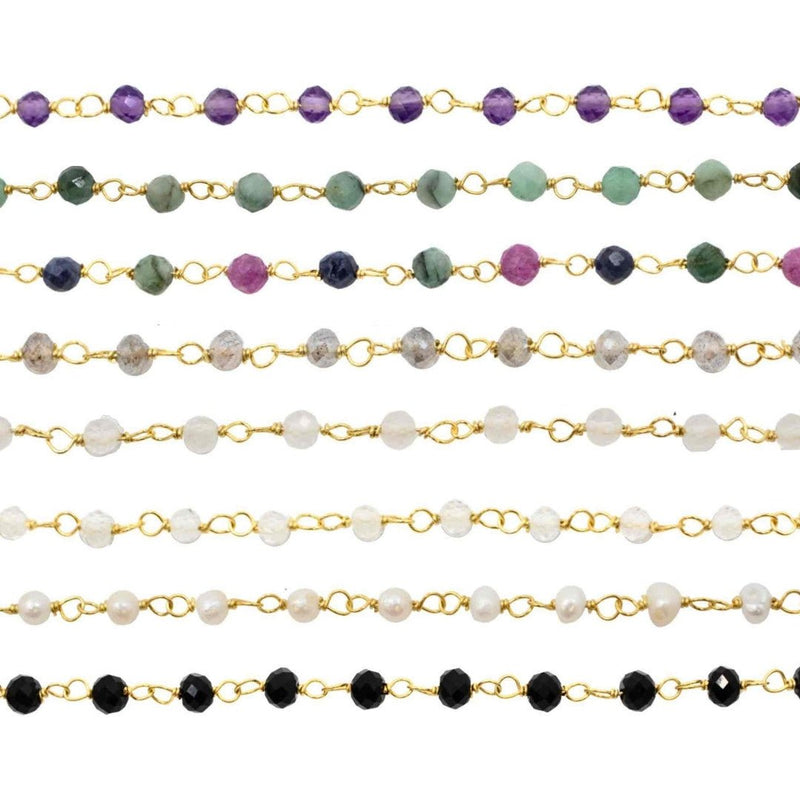 Yellow Gold Chains Connectors & Ear Jackets Faceted Gemstone Chain Connector The Curated Lobe14k goldcartilagechain connector