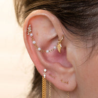 Yellow Gold Chains Connectors & Ear Jackets Faceted Gemstone Chain Connector The Curated Lobe14k goldcartilagechain connector