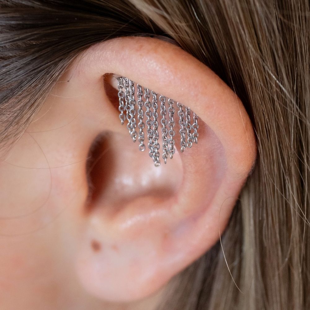 Yellow Gold Studs Fringe Earring The Curated Lobe14k gold14k gold topcartilage